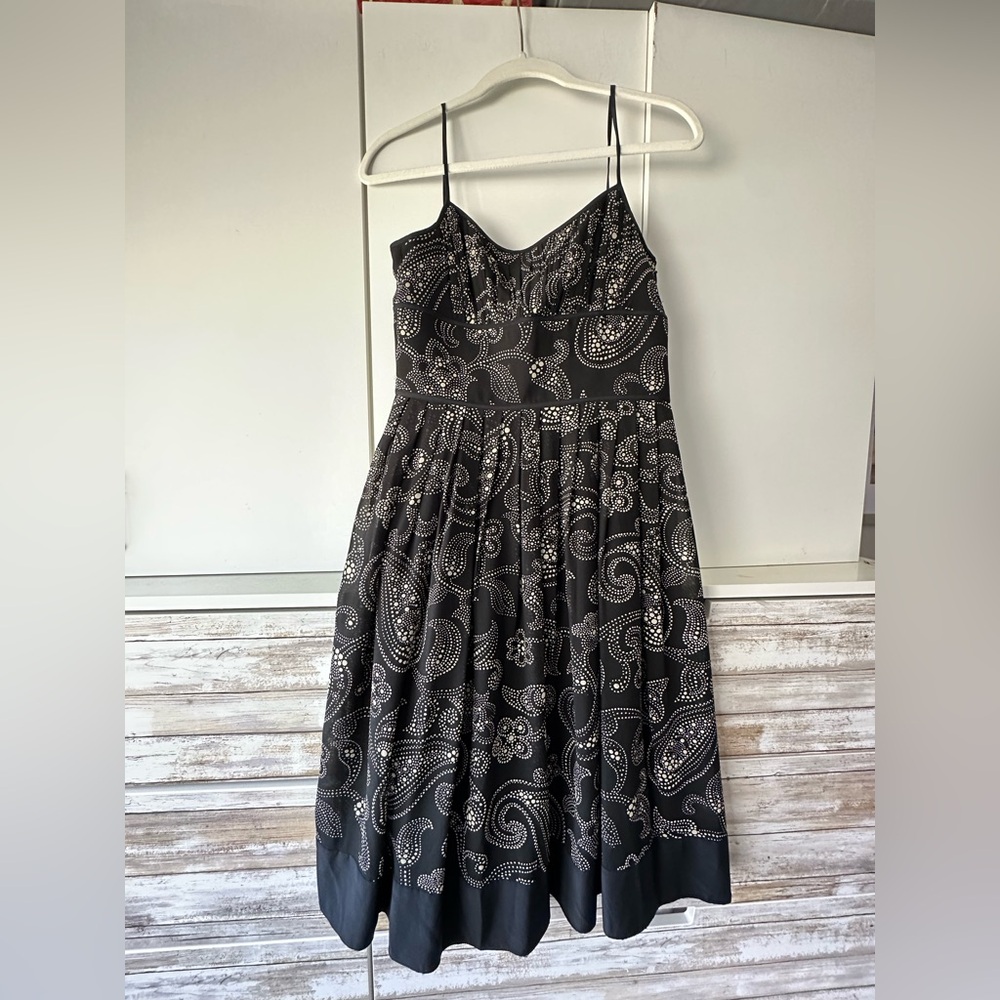 🖤 Ann Taylor Silk Paisley Fit & Flare Dress Size 2 Sleeveless Party 🖤